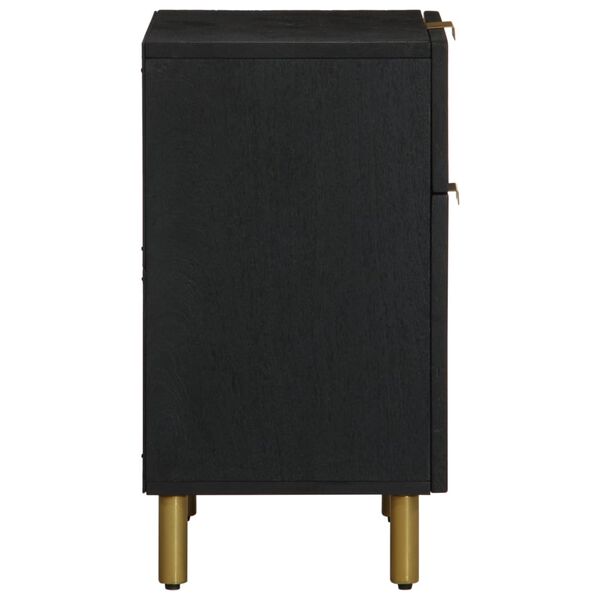 vidaXL Table de chevet noir 50x33x60 cm bois d'ing&eacute;nierie