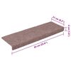 vidaXL Tapis d'escalier autocollants 30 pi&egrave;ces 65 x 21 x 4 cm Cr&egrave;me Bord rectangulaire
