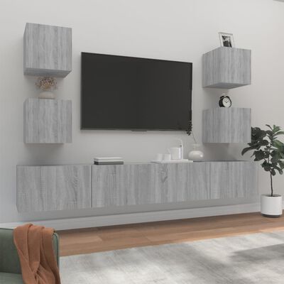 vidaXL Ensemble de meubles TV 6 pcs Sonoma gris Bois d'ingénierie