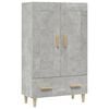 vidaXL Buffet haut Gris b&eacute;ton 70x31x115 cm Bois d'ing&eacute;nierie