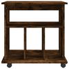 vidaXL Armoire roulante Ch&ecirc;ne fum&eacute; 60x45x60 cm Bois d'ing&eacute;nierie