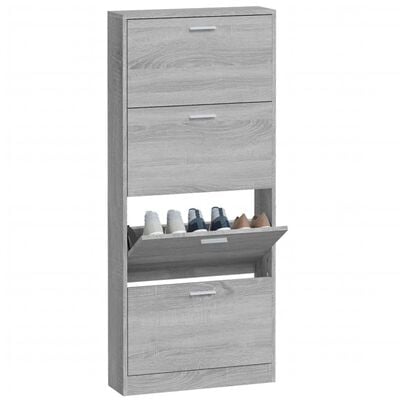 vidaXL Armoire à chaussures Sonoma gris 59x17x150 cm Bois d'ingénierie