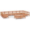 vidaXL Salon de jardin 12 pcs Marron miel Bois de pin massif