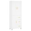 vidaXL Buffet haut Blanc 69,5x34x180 cm Bois d'ing&eacute;nierie