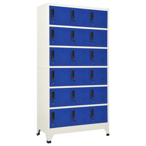 vidaXL Armoire &agrave; casiers Gris et bleu 90x40x180 cm Acier