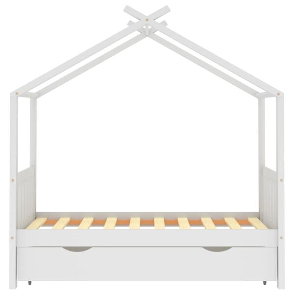vidaXL Cadre de lit enfant avec tiroir blanc pin massif 80x160 cm