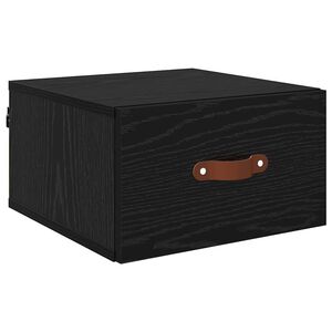 vidaXL Cabinet de chevet mural Ch&ecirc;ne noir 35 x 35 x 20 cm