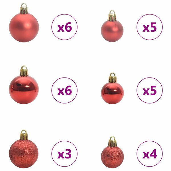 vidaXL Arbre de No&euml;l artificiel pr&eacute;-&eacute;clair&eacute; avec ensemble de boules