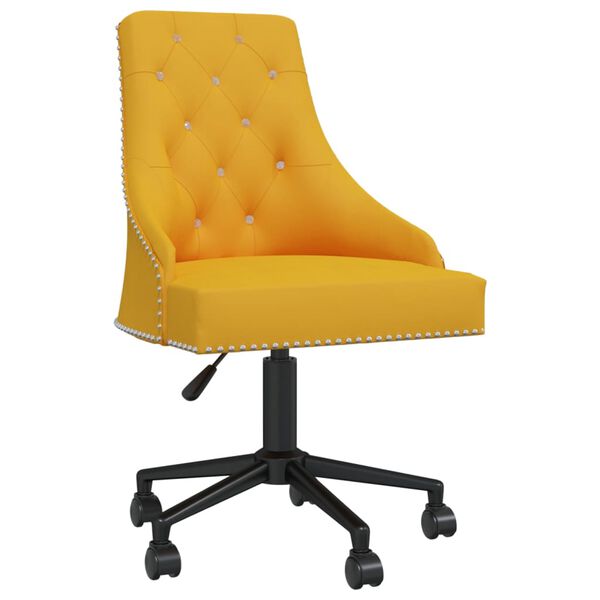 vidaXL Chaise pivotante de salle &agrave; manger Jaune Velours