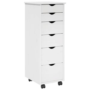 vidaXL Cabinet roulant Blanc 34 x 39 x 93,5 cm Bois de Pin Massif