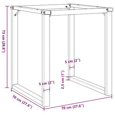 vidaXL Pieds de table à manger cadre en O 70x70x73 cm fonte