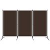 vidaXL Cloison de s&eacute;paration 3 panneaux Marron 260x180 cm