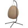 vidaXL Chaise suspendue en forme d'œuf et support taupe rotin et acier
