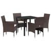 vidaXL Ensemble de salle &agrave; manger pour jardin 5 pc Marron polyrotin