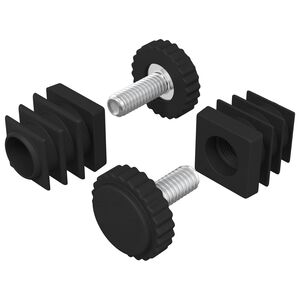vidaXL Niveleurs de meubles R&eacute;glable 2 pi&egrave;ces Noir M6 PP