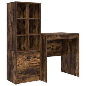 vidaXL Bureau Ch&ecirc;ne fum&eacute; 115,5 x 50 x 127 cm 2 pc