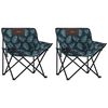 vidaXL Chaise de camping avec poche pliable lot de 2 motif de feuille