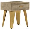 vidaXL Table de chevet 45x35x48 cm Bois solide de manguier et fonte