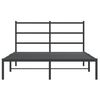 vidaXL Cadre de lit m&eacute;tal sans matelas avec t&ecirc;te de lit noir 140x200cm