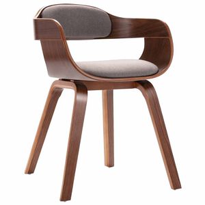 vidaXL Chaise de salle &agrave; manger Taupe Bois courb&eacute; et tissu
