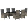vidaXL Ensemble de salle &agrave; manger pour jardin 7 pc Gris polyrotin