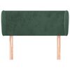 vidaXL T&ecirc;te de lit avec oreilles Vert fonc&eacute; 83x23x78/88 cm Velours