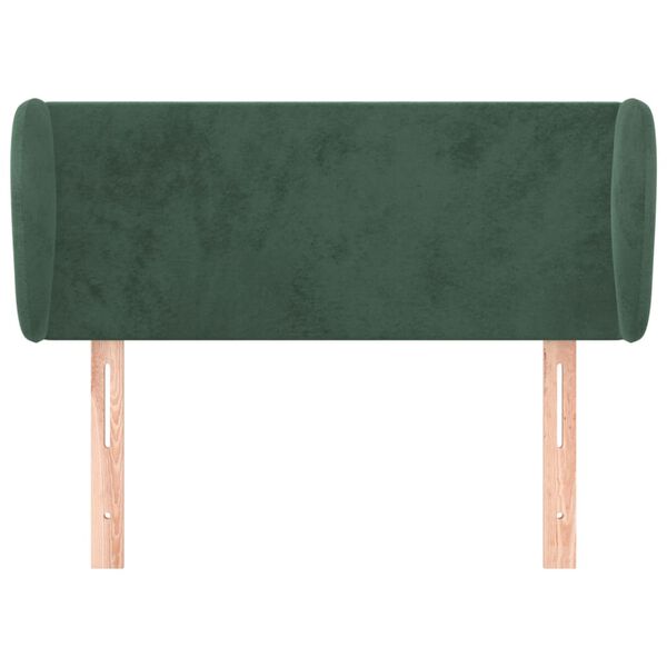 vidaXL T&ecirc;te de lit avec oreilles Vert fonc&eacute; 83x23x78/88 cm Velours