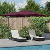 vidaXL Parasol Roma Rouge 286 x 284 x 270 cm Aluminium et polyester