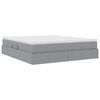 vidaXL Lit avec rangement et matelas Gris clair 180 x 200 cm Polyester