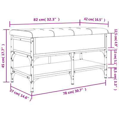 vidaXL Banc à chaussures chêne sonoma 82x42x45 cm bois d'ingénierie