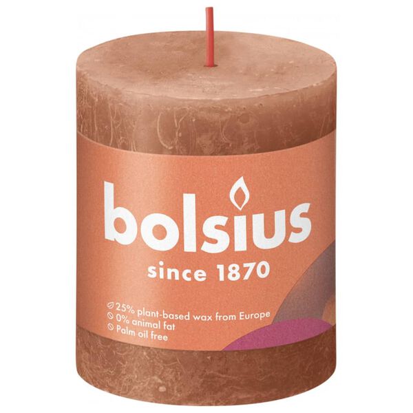 Bolsius Bougies pilier rustiques Shine 4 pcs 80x68 mm Rose rustique