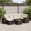 vidaXL Salon de jardin avec coussins 7 pcs marron r&eacute;sine tress&eacute;e