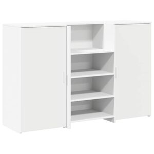 vidaXL Bureau de r&eacute;ception blanc 155x50x103,5 cm bois d'ing&eacute;nierie