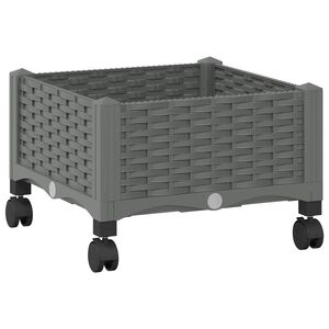 vidaXL Jardini&egrave;re avec Roues Gris clair 40 x 40 x 33 cm PP