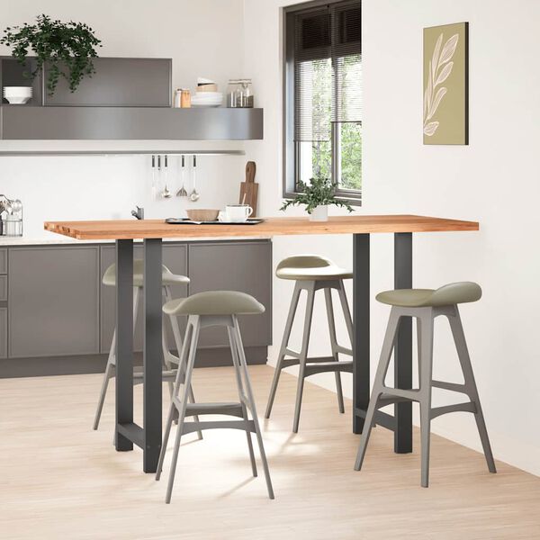 vidaXL Table de bar rectangulaire en bois massif de ch&ecirc;ne marron clair 200 x 80 x 112 cm