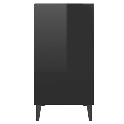 vidaXL Buffet noir brillant 57x35x70 cm bois d'ingénierie