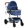 vidaXL Poussette pour b&eacute;b&eacute; 3-en-1 Bleu marine Aluminium