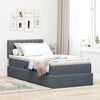 vidaXL Lit de Rangement avec matelas Gris fonc&eacute; 100 x 200 cm Velours