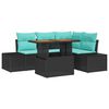 vidaXL Ensemble de Canap&eacute; de Jardin 5 pc Noir Rotin synth&eacute;tique