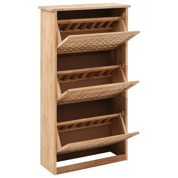 vidaXL Armoire à chaussures 55x20x104 cm Bois de noyer massif