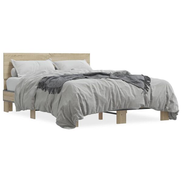 vidaXL Cadre de lit sans matelas chêne sonoma 140x200 cm