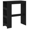 vidaXL Table de bar avec &eacute;tag&egrave;res en ch&ecirc;ne noir 90x40x103,5 cm bois d'ing&eacute;nierie