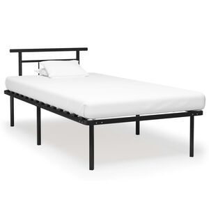 vidaXL Cadre de lit sans matelas noir m&eacute;tal 100x200 cm