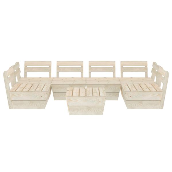 vidaXL Salon de jardin palette 7 pcs Bois d'épicéa imprégné