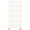 vidaXL Porte-b&ucirc;ches avec roulettes blanc 40x49x110 cm bois massif pin