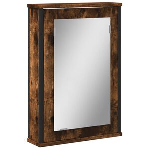 vidaXL Armoire &agrave; miroir de salle de bain ch&ecirc;ne fum&eacute; bois d&rsquo;ing&eacute;nierie