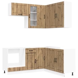 vidaXL Unit&eacute; de cuisine LUCCA 8 pc Ch&ecirc;ne artisanal Bois d'ing&eacute;nierie