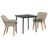vidaXL Ensemble de salle &agrave; manger pour jardin 3 pc Gris clair