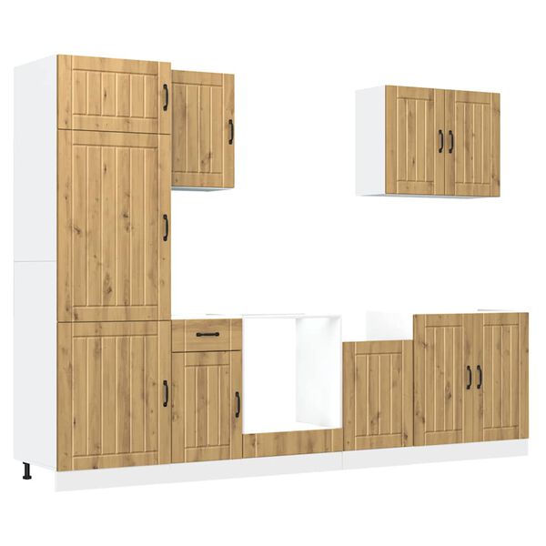 vidaXL Ensemble d'armoires de cuisine 7 pcs Lucca bois d'ing&eacute;nierie