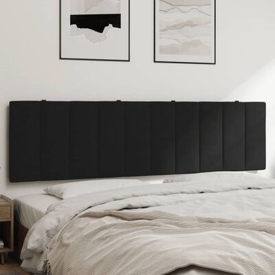 vidaXL Coussin de tête de lit noir 180 cm velours